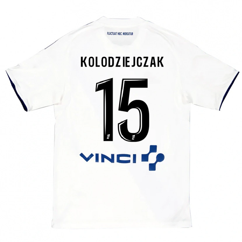 Danxen Mujer Camiseta Timothée Kolodziejczak #15 Blanco Azul 2ª Equipación 2025/26 La Camisa