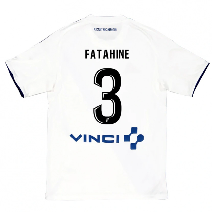 Danxen Mujer Camiseta Anis Fatahine #3 Blanco Azul 2ª Equipación 2025/26 La Camisa