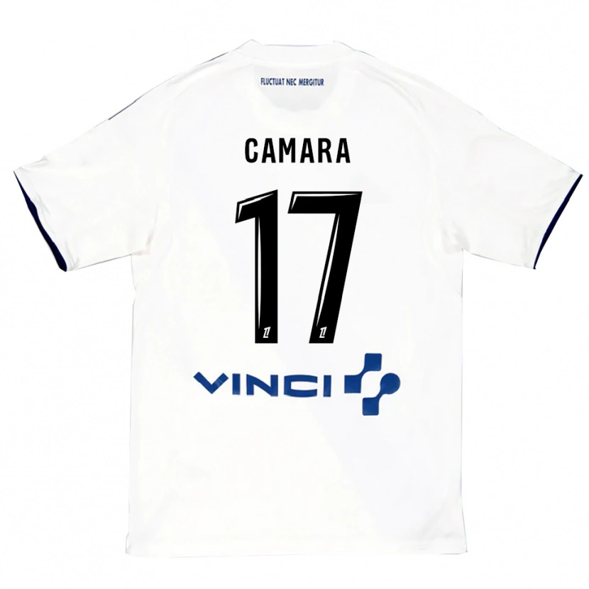 Danxen Mujer Camiseta Adama Camara #17 Blanco Azul 2ª Equipación 2025/26 La Camisa