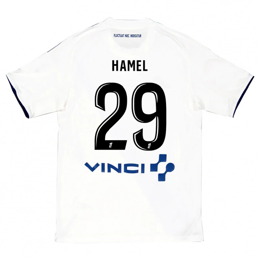 Danxen Mujer Camiseta Pierre-Yves Hamel #29 Blanco Azul 2ª Equipación 2025/26 La Camisa