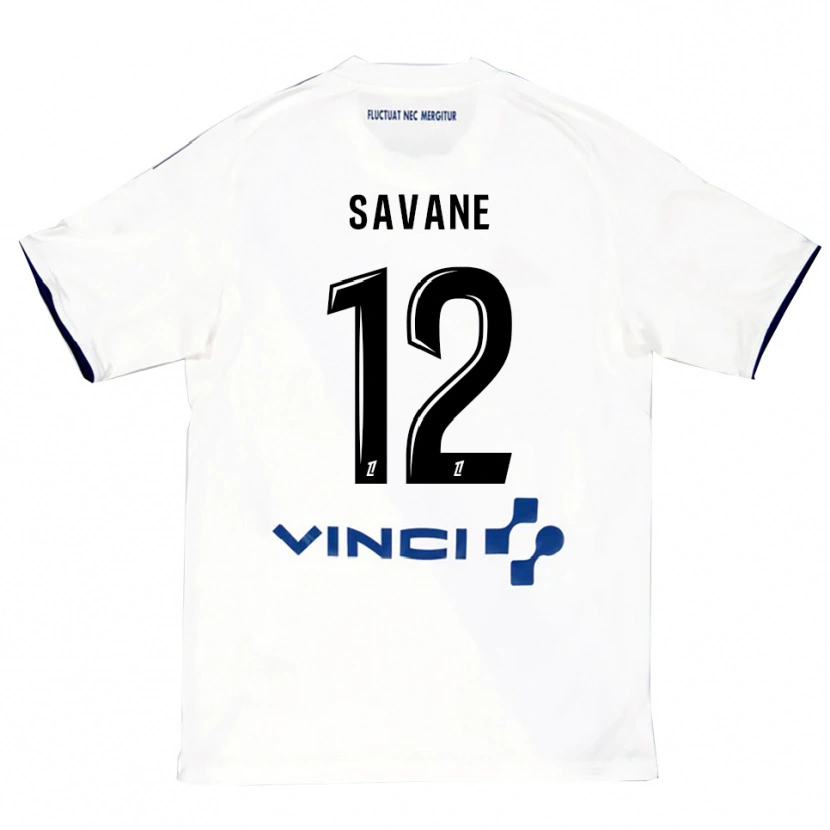 Danxen Mujer Camiseta Mohamed Savane #12 Blanco Azul 2ª Equipación 2025/26 La Camisa