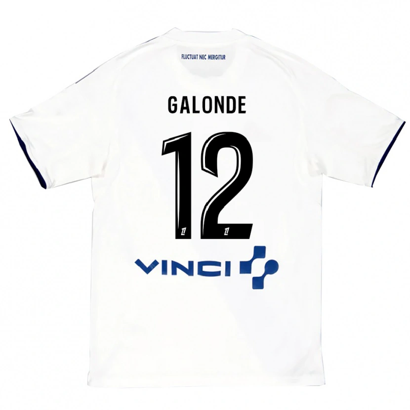 Danxen Mujer Camiseta Mathis Galonde #12 Blanco Azul 2ª Equipación 2025/26 La Camisa