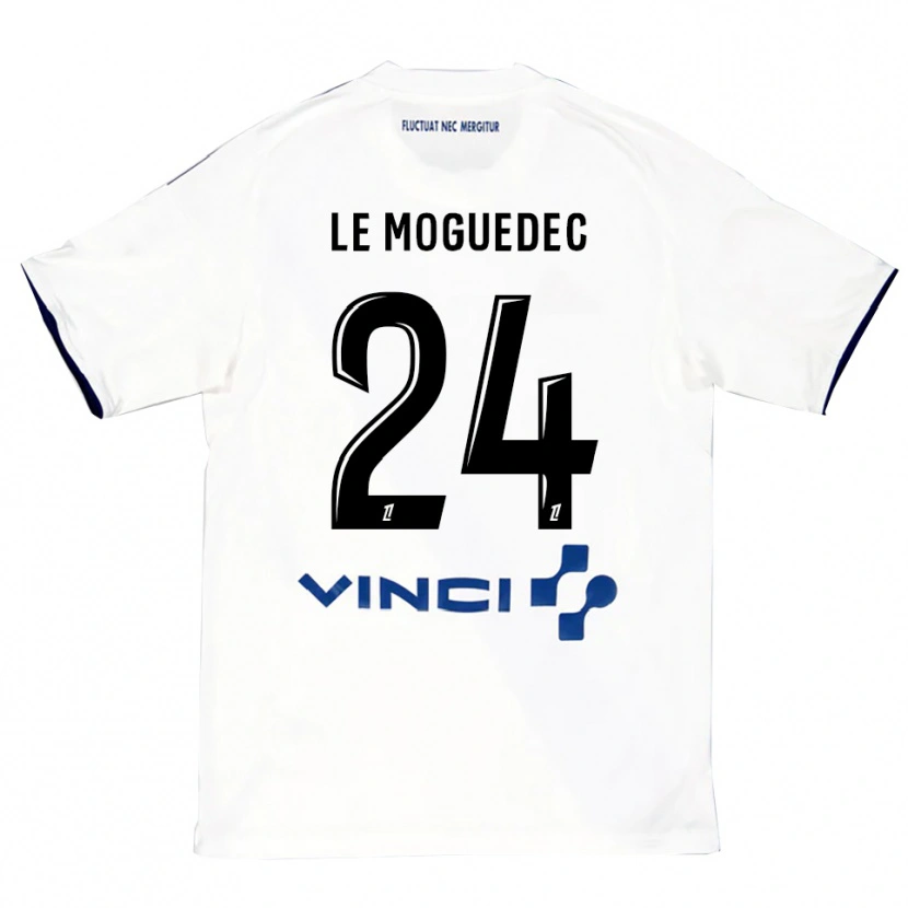 Danxen Mujer Camiseta Anaële Le Moguedec #24 Blanco Azul 2ª Equipación 2025/26 La Camisa