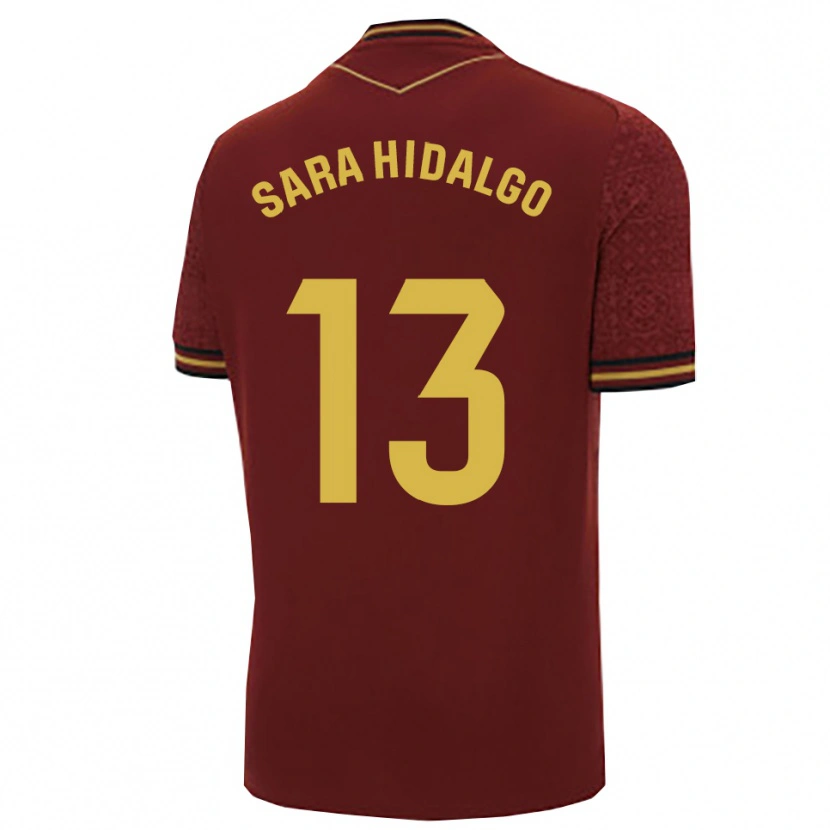 Danxen Mujer Camiseta Sara Hidalgo Merino #13 Burdeos Oro 2ª Equipación 2025/26 La Camisa