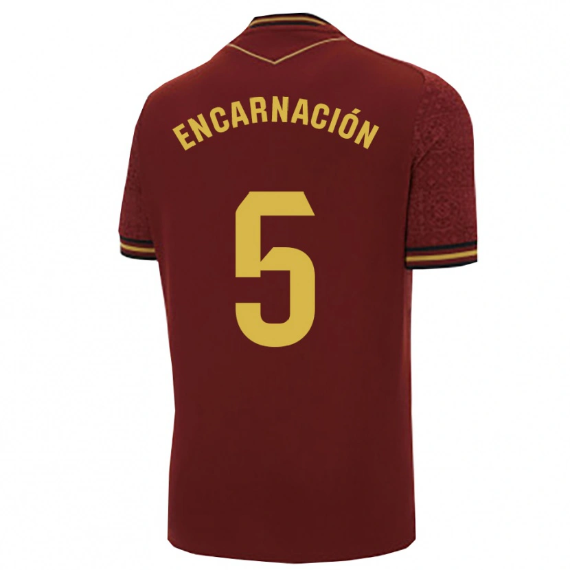 Danxen Mujer Camiseta Encarnación Picardo Amaya #5 Burdeos Oro 2ª Equipación 2025/26 La Camisa
