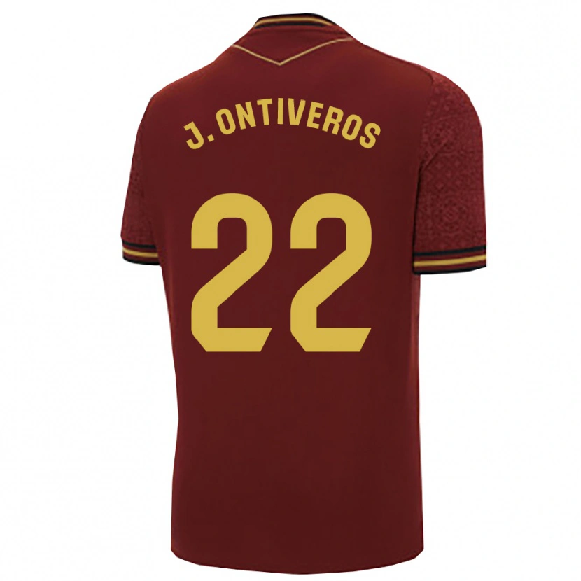 Danxen Mujer Camiseta Javi Ontiveros #22 Burdeos Oro 2ª Equipación 2025/26 La Camisa