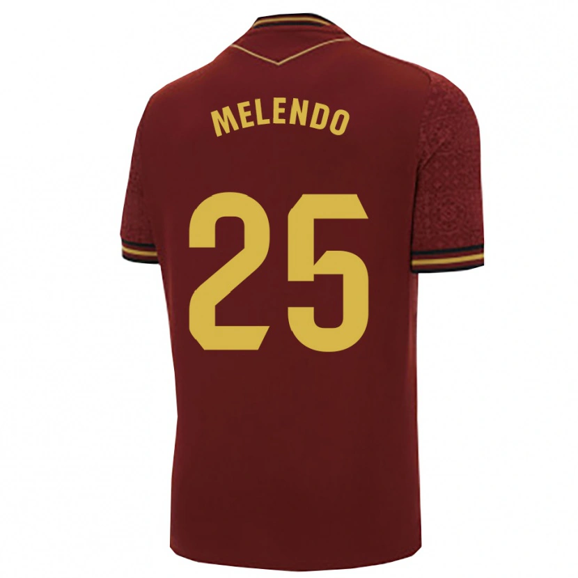 Danxen Mujer Camiseta Óscar Melendo #25 Burdeos Oro 2ª Equipación 2025/26 La Camisa