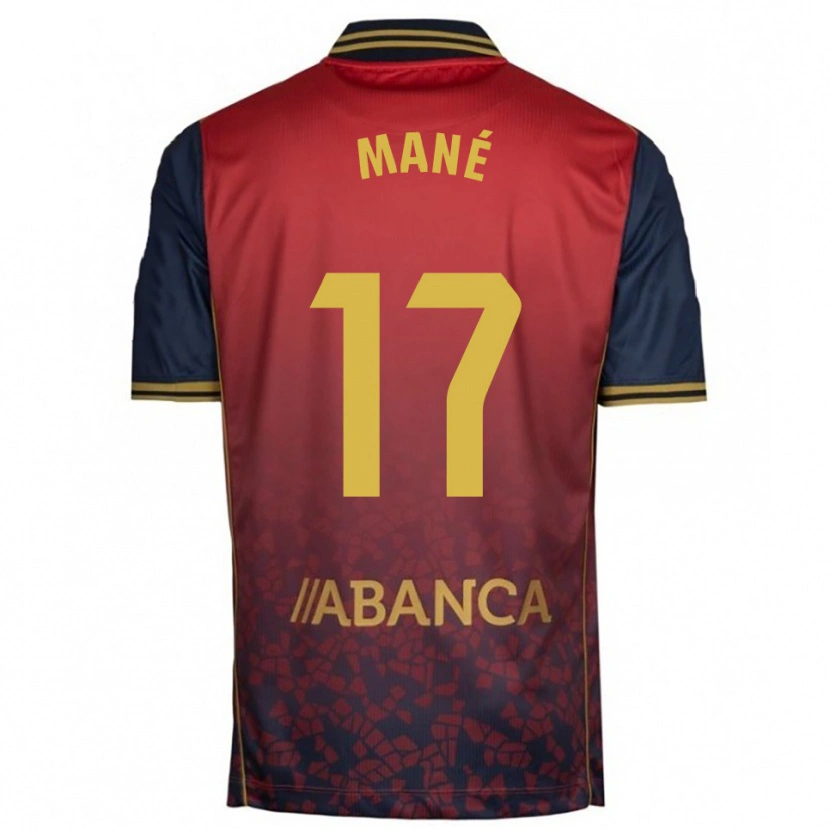 Danxen Mujer Camiseta Alioune Mané #17 Rojo Marino 2ª Equipación 2025/26 La Camisa
