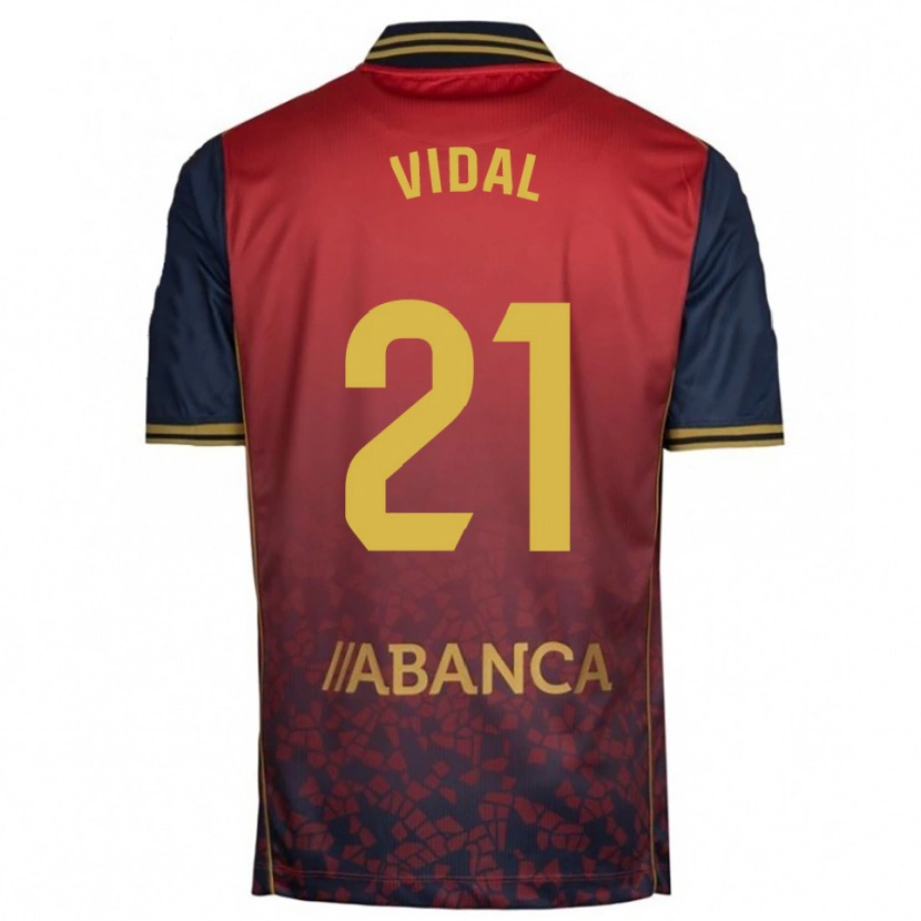 Danxen Mujer Camiseta Iker Vidal #21 Rojo Marino 2ª Equipación 2025/26 La Camisa
