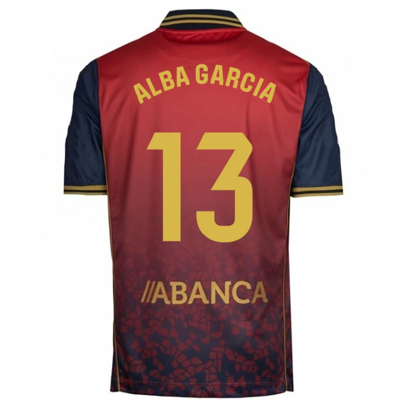 Danxen Mujer Camiseta Lucía Alba García #13 Rojo Marino 2ª Equipación 2025/26 La Camisa