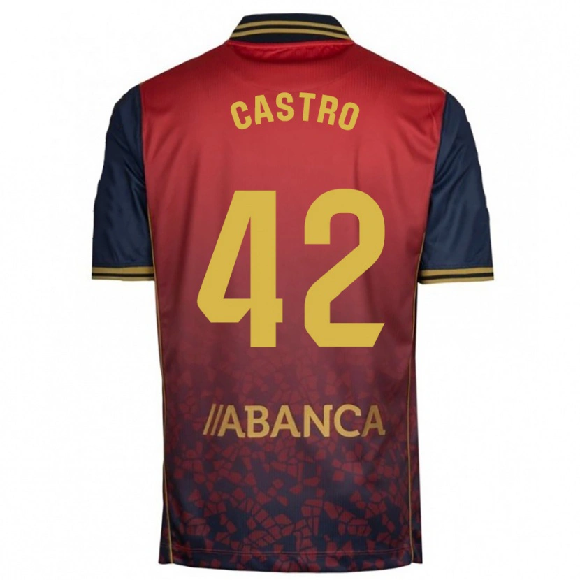 Danxen Mujer Camiseta Lucas Castro #42 Rojo Marino 2ª Equipación 2025/26 La Camisa