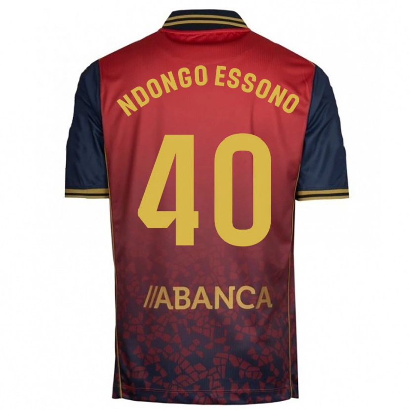 Danxen Mujer Camiseta Rodrigue Essono #40 Rojo Marino 2ª Equipación 2025/26 La Camisa