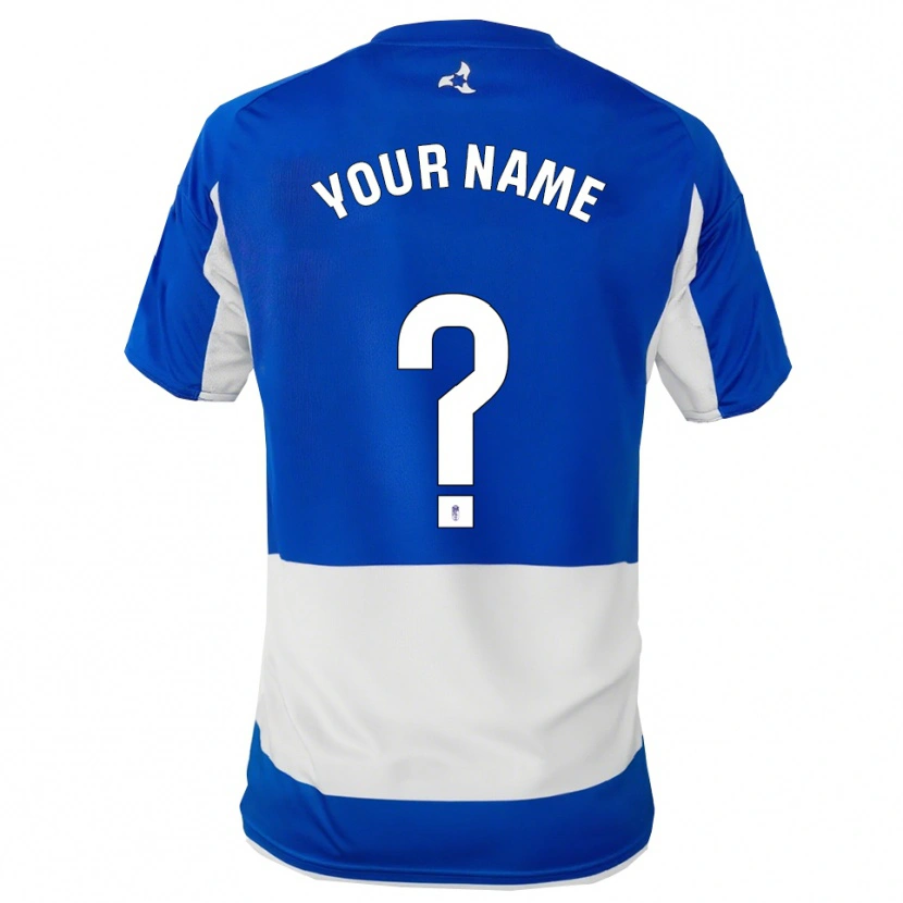 Danxen Mujer Camiseta Su Nombre #0 Azul Blanco 2ª Equipación 2025/26 La Camisa