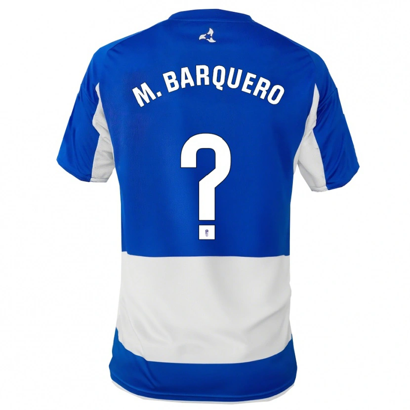 Danxen Mujer Camiseta María Barquero Gutierrez #0 Azul Blanco 2ª Equipación 2025/26 La Camisa
