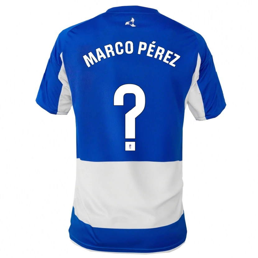 Danxen Mujer Camiseta Marco Pérez #0 Azul Blanco 2ª Equipación 2025/26 La Camisa
