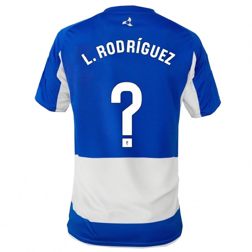 Danxen Mujer Camiseta Iker López Rodríguez #0 Azul Blanco 2ª Equipación 2025/26 La Camisa