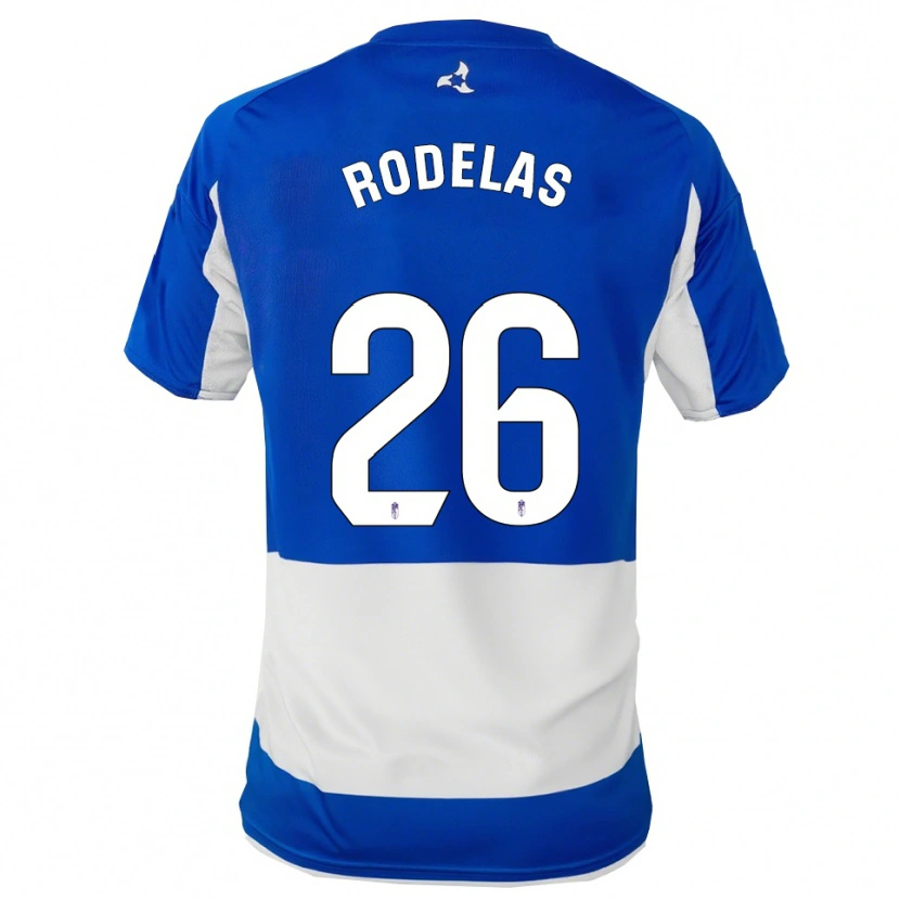 Danxen Mujer Camiseta Sergio Rodelas #26 Azul Blanco 2ª Equipación 2025/26 La Camisa