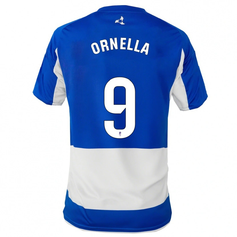 Danxen Mujer Camiseta Ornella María Vignola Cabot #9 Azul Blanco 2ª Equipación 2025/26 La Camisa