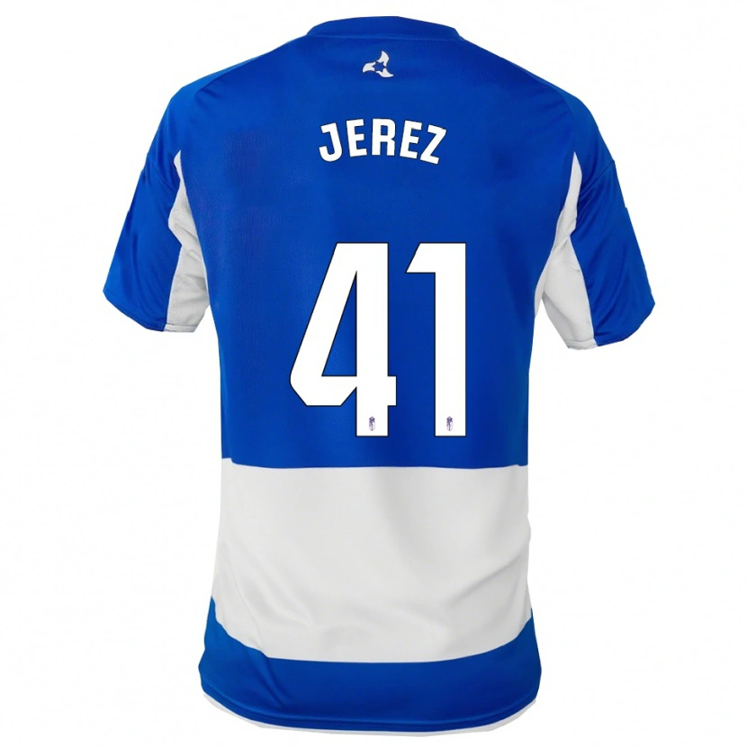 Danxen Mujer Camiseta Adrián Jerez #41 Azul Blanco 2ª Equipación 2025/26 La Camisa