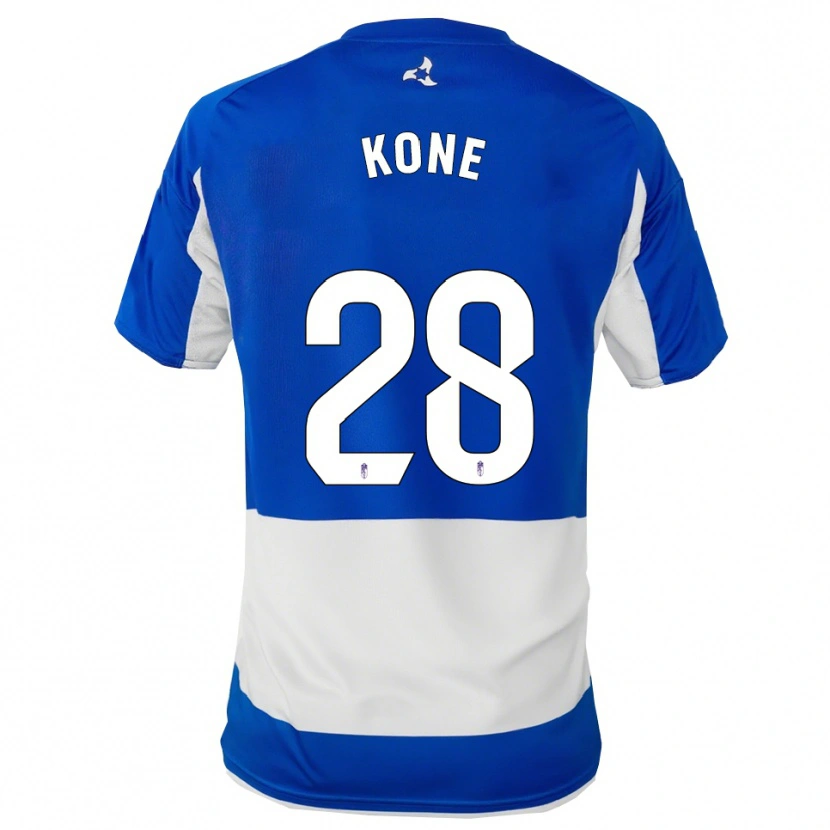 Danxen Mujer Camiseta Abdoulaye Kone #28 Azul Blanco 2ª Equipación 2025/26 La Camisa