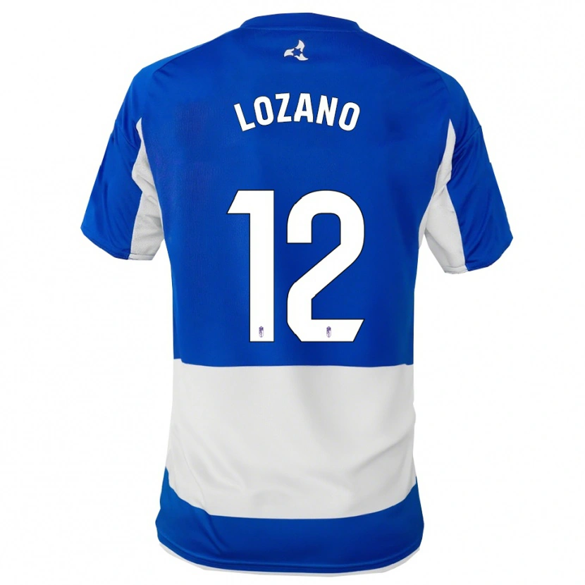 Danxen Mujer Camiseta Hugo Lozano #12 Azul Blanco 2ª Equipación 2025/26 La Camisa