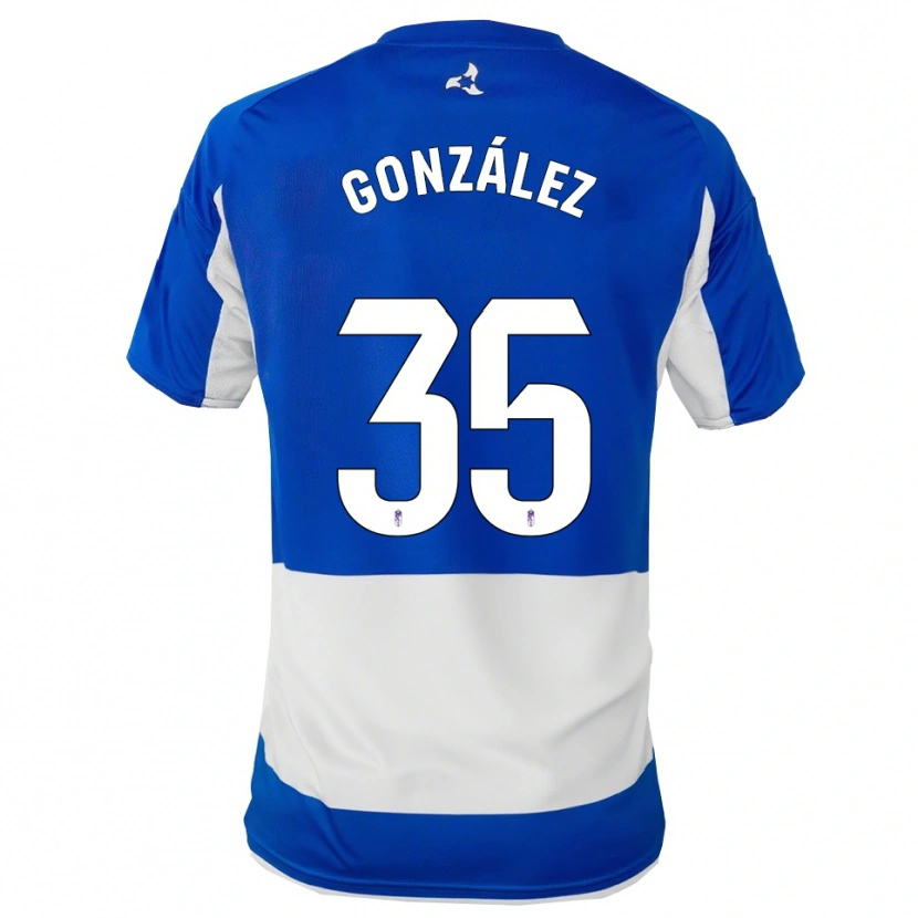 Danxen Mujer Camiseta Isra González #35 Azul Blanco 2ª Equipación 2025/26 La Camisa