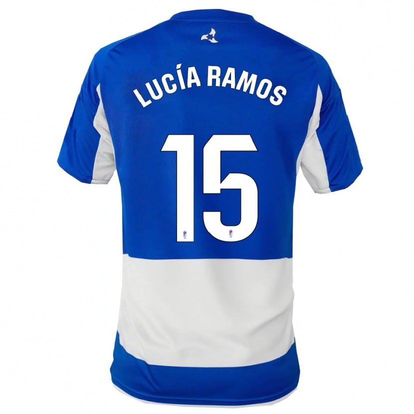 Danxen Mujer Camiseta Lucía Ramos Narvaez #15 Azul Blanco 2ª Equipación 2025/26 La Camisa