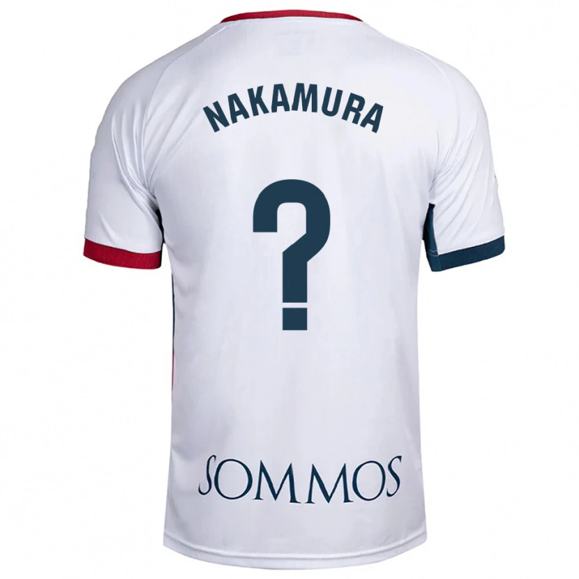 Danxen Mujer Camiseta Togo Nakamura #0 Blanco Rojo 2ª Equipación 2025/26 La Camisa