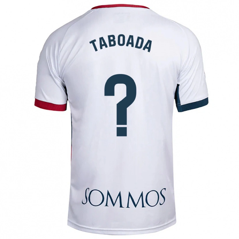Danxen Mujer Camiseta Héctor Taboada #0 Blanco Rojo 2ª Equipación 2025/26 La Camisa