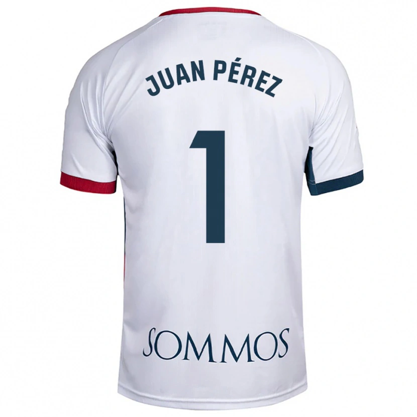 Danxen Mujer Camiseta Juan Pérez #1 Blanco Rojo 2ª Equipación 2025/26 La Camisa