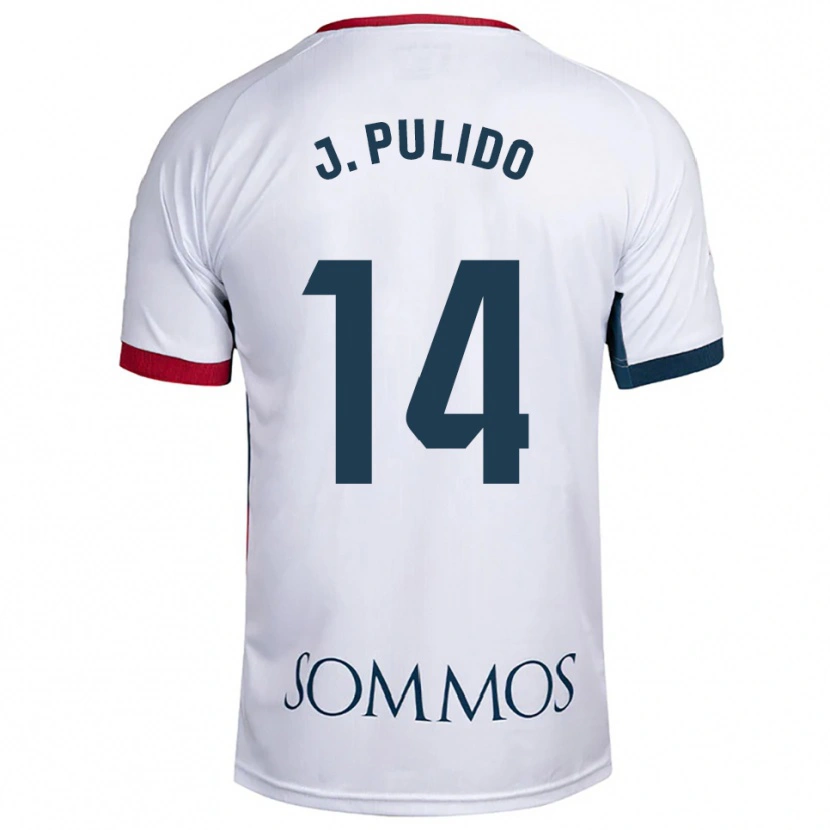 Danxen Mujer Camiseta Jorge Pulido #14 Blanco Rojo 2ª Equipación 2025/26 La Camisa