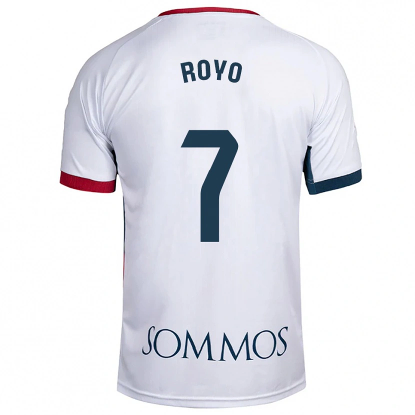 Danxen Mujer Camiseta Laura Royo #7 Blanco Rojo 2ª Equipación 2025/26 La Camisa