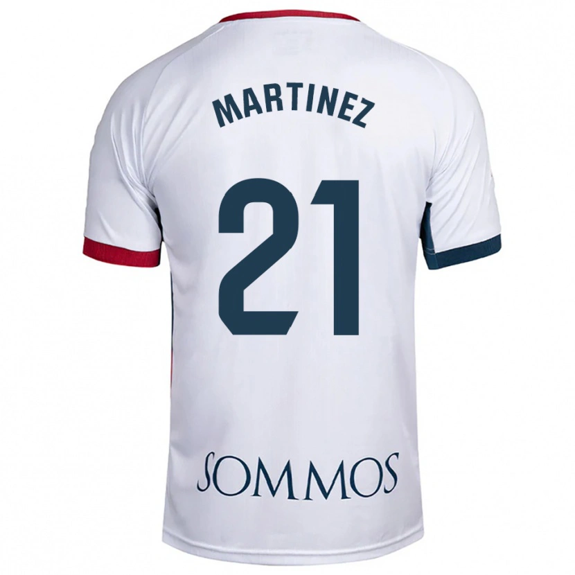 Danxen Mujer Camiseta Alejandra Martínez #21 Blanco Rojo 2ª Equipación 2025/26 La Camisa