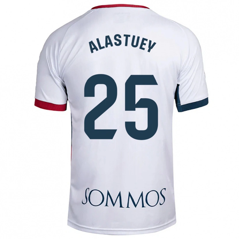 Danxen Mujer Camiseta Martina Alastuey #25 Blanco Rojo 2ª Equipación 2025/26 La Camisa