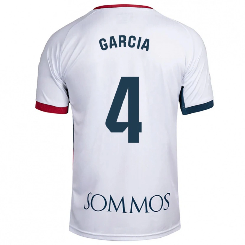 Danxen Mujer Camiseta Nacho García #4 Blanco Rojo 2ª Equipación 2025/26 La Camisa