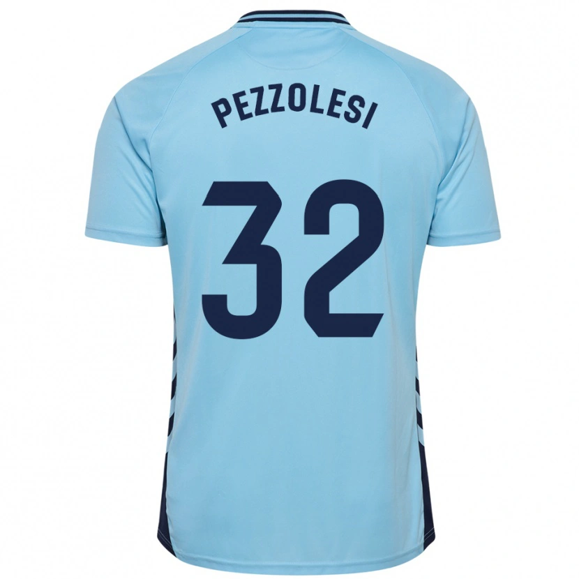 Danxen Mujer Camiseta Valentín Pezzolesi #32 Celeste 2ª Equipación 2025/26 La Camisa