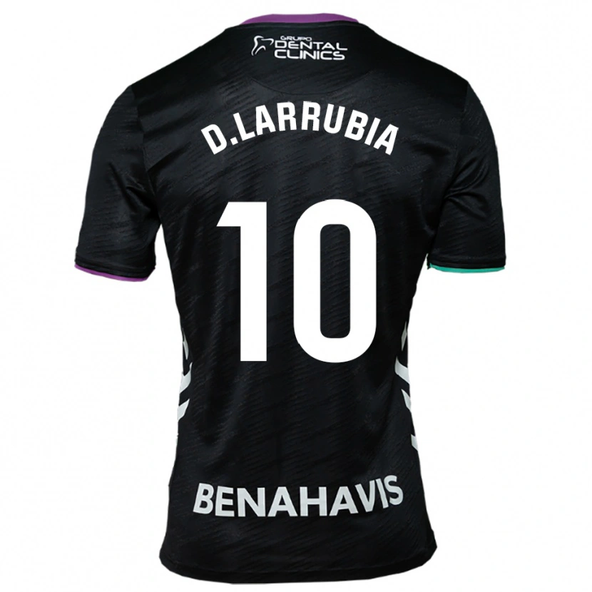Danxen Mujer Camiseta David Larrubia #10 Negro Morado Verde 2ª Equipación 2025/26 La Camisa