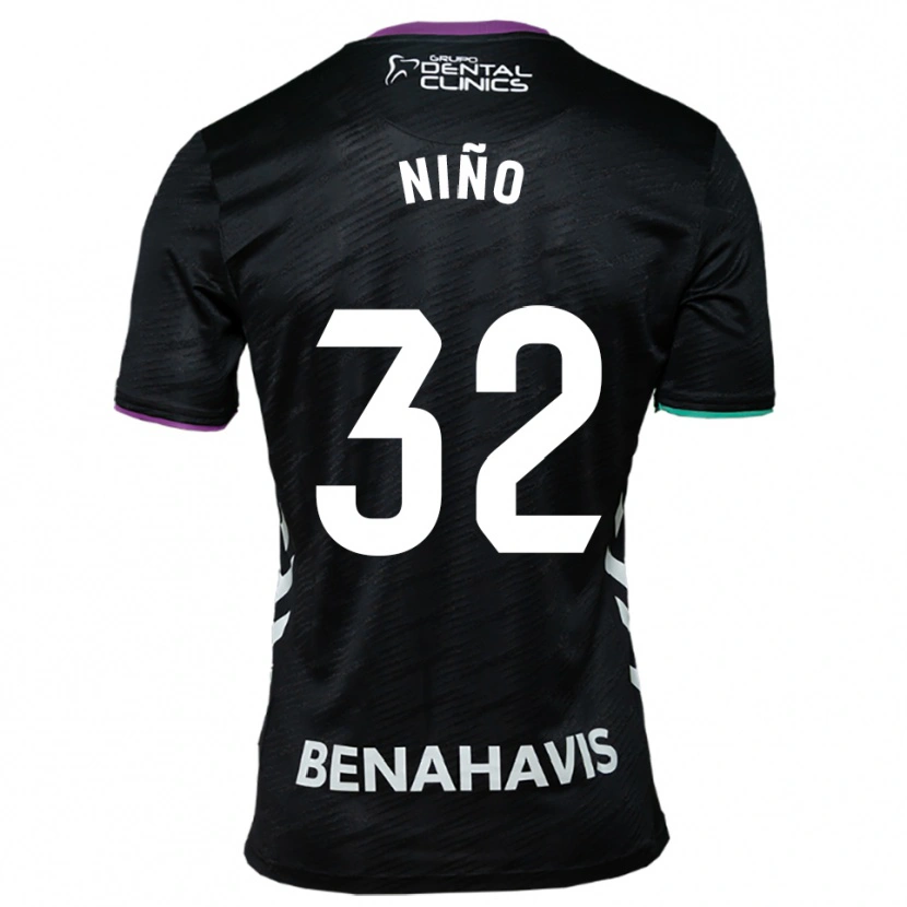 Danxen Mujer Camiseta Adrián Niño #32 Negro Morado Verde 2ª Equipación 2025/26 La Camisa