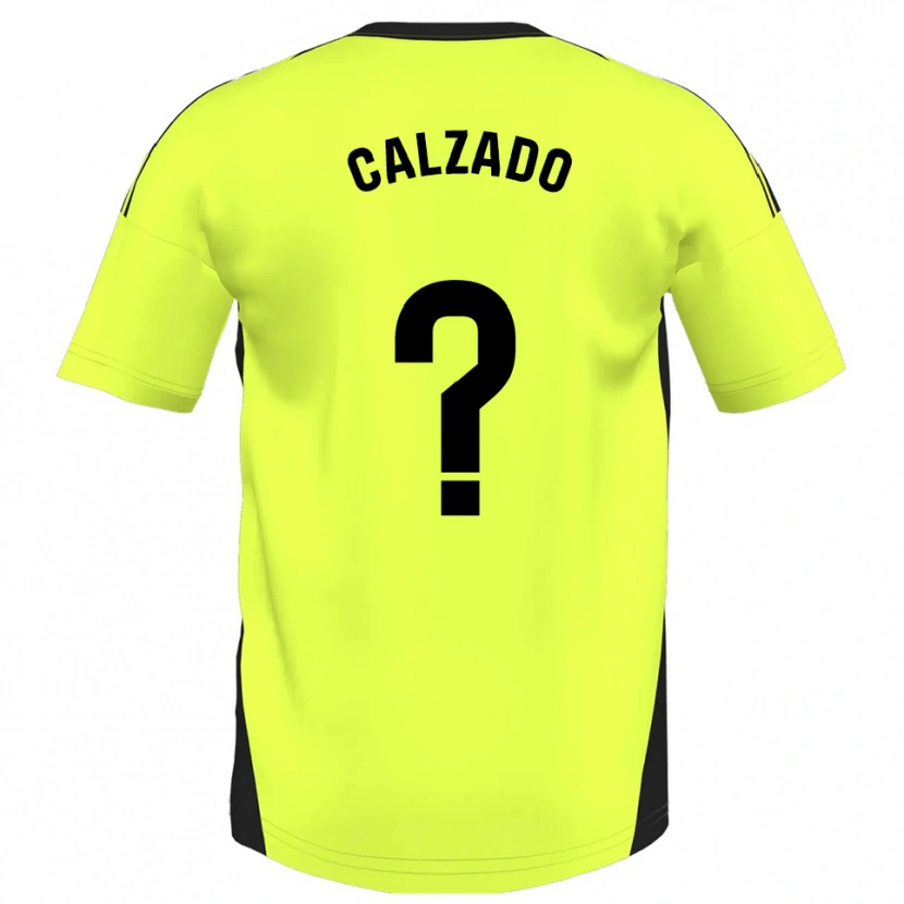Danxen Mujer Camiseta Joaquín Calzado #0 Amarillo Fluorescente 2ª Equipación 2025/26 La Camisa