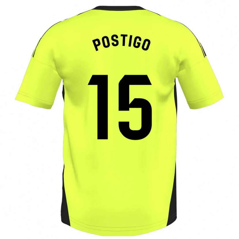 Danxen Mujer Camiseta Sergio Postigo #15 Amarillo Fluorescente 2ª Equipación 2025/26 La Camisa