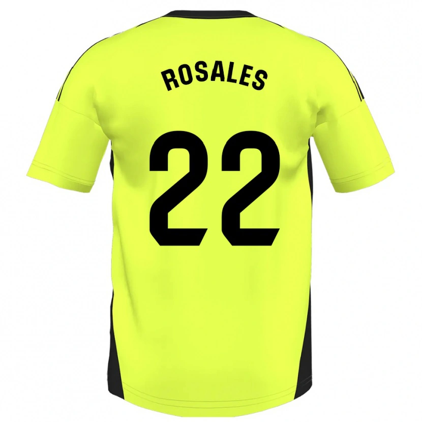 Danxen Mujer Camiseta Diego Rosales #22 Amarillo Fluorescente 2ª Equipación 2025/26 La Camisa