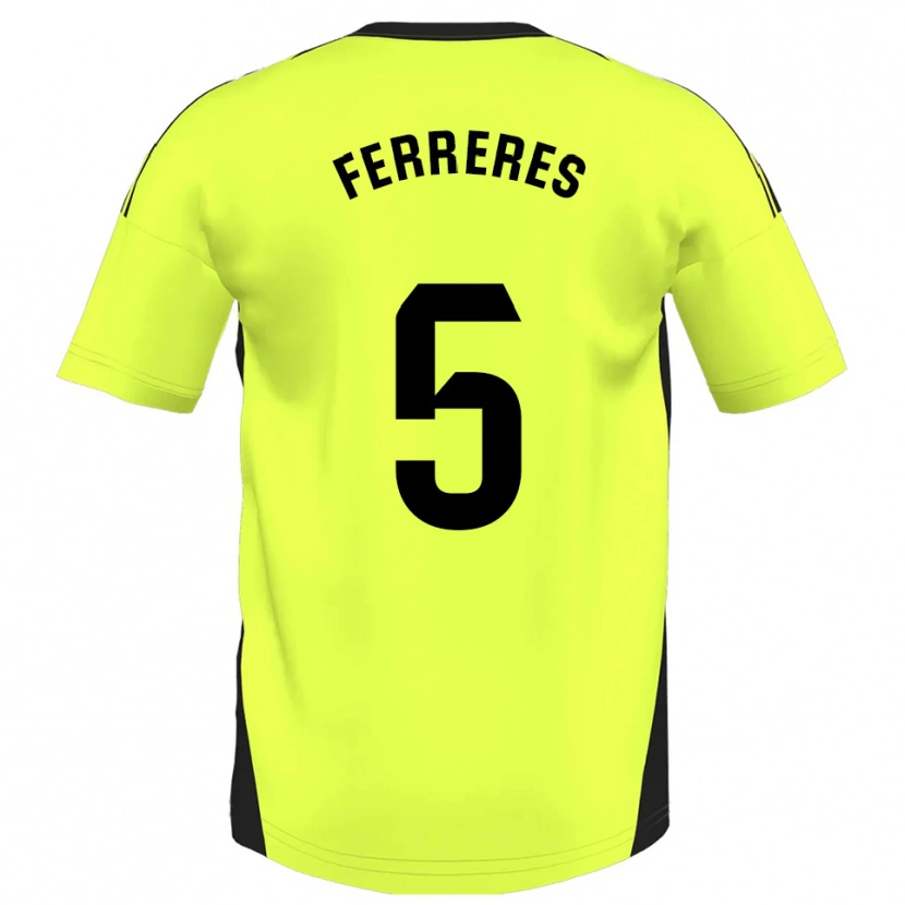 Danxen Mujer Camiseta Manolo Ferreres #5 Amarillo Fluorescente 2ª Equipación 2025/26 La Camisa