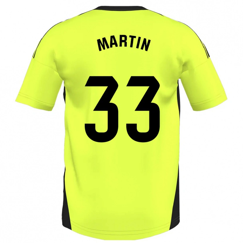Danxen Mujer Camiseta Aarón Martin #33 Amarillo Fluorescente 2ª Equipación 2025/26 La Camisa