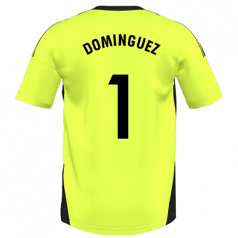 Danxen Mujer Camiseta Iago Domínguez #1 Amarillo Fluorescente 2ª Equipación 2025/26 La Camisa