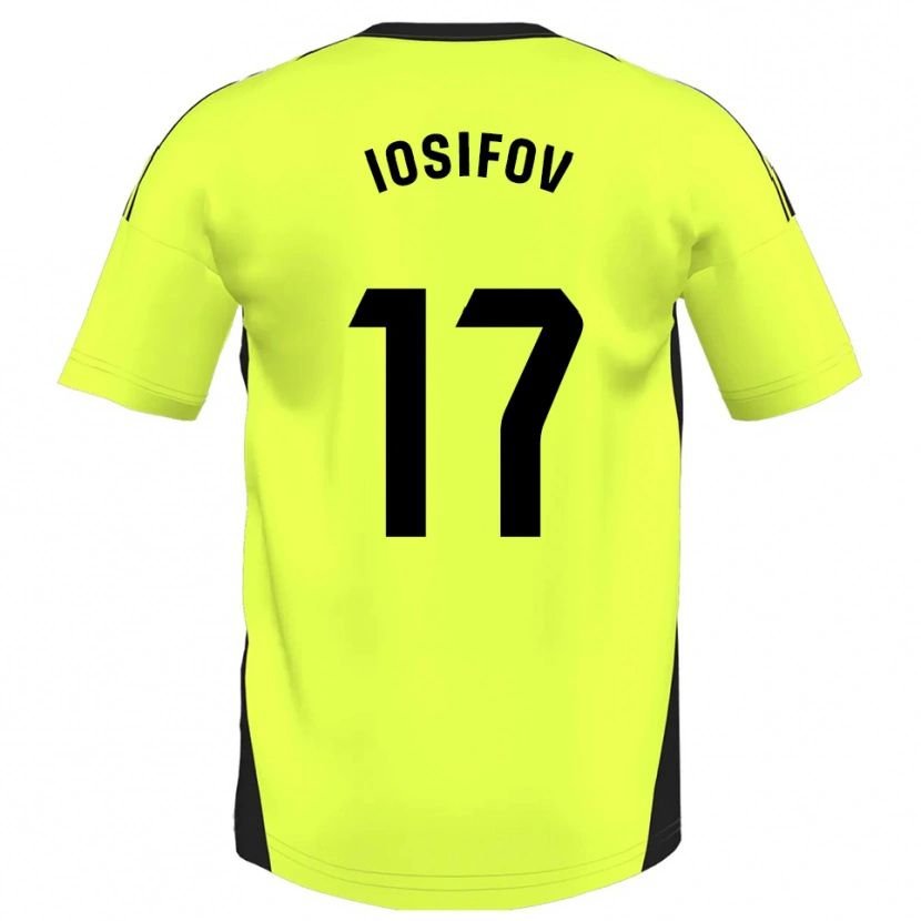 Danxen Mujer Camiseta Nikita Iosifov #17 Amarillo Fluorescente 2ª Equipación 2025/26 La Camisa