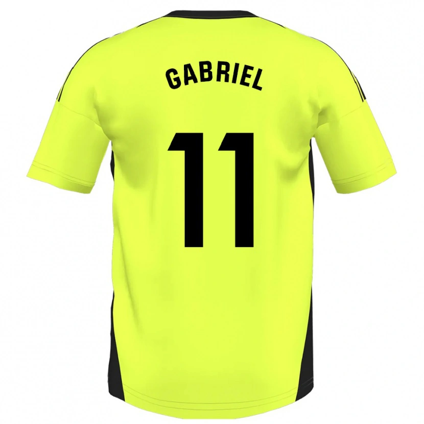 Danxen Mujer Camiseta Sergio Gabriel #11 Amarillo Fluorescente 2ª Equipación 2025/26 La Camisa