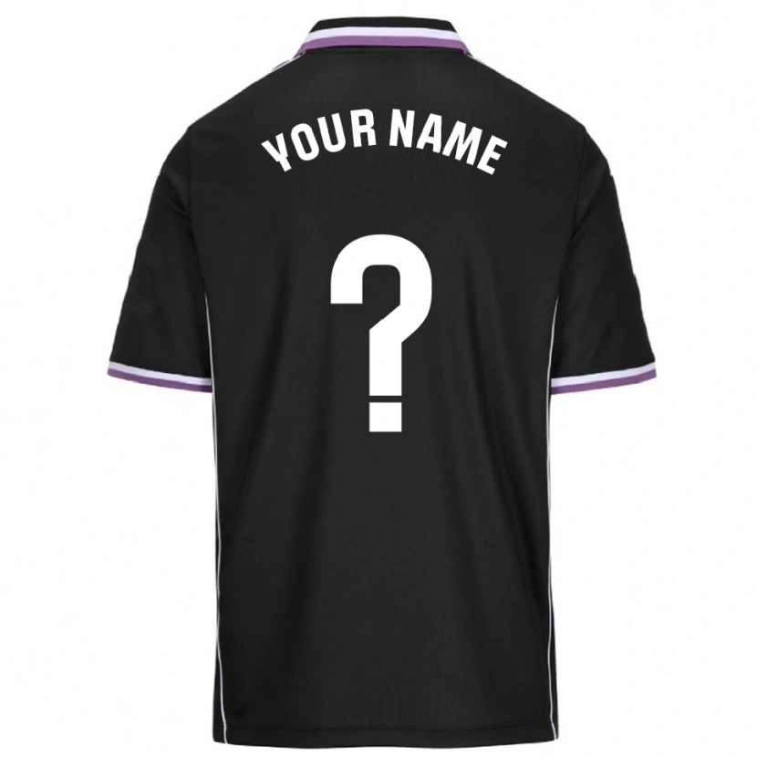 Danxen Mujer Camiseta Su Nombre #0 Morado Negro 2ª Equipación 2025/26 La Camisa