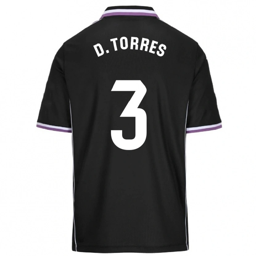 Danxen Mujer Camiseta David Torres #3 Morado Negro 2ª Equipación 2025/26 La Camisa