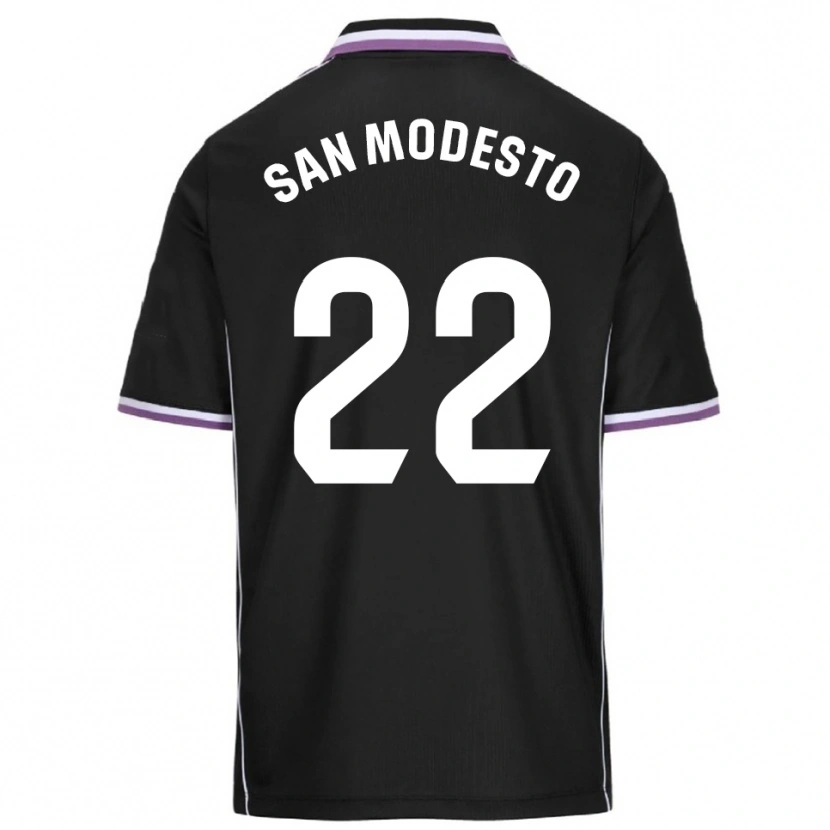 Danxen Mujer Camiseta Hugo San Modesto #22 Morado Negro 2ª Equipación 2025/26 La Camisa