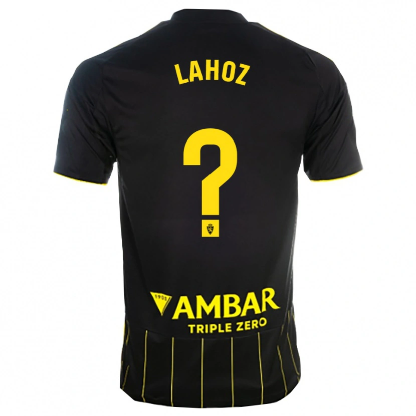 Danxen Mujer Camiseta Álvaro Lahoz #0 Negro Amarillo 2ª Equipación 2025/26 La Camisa
